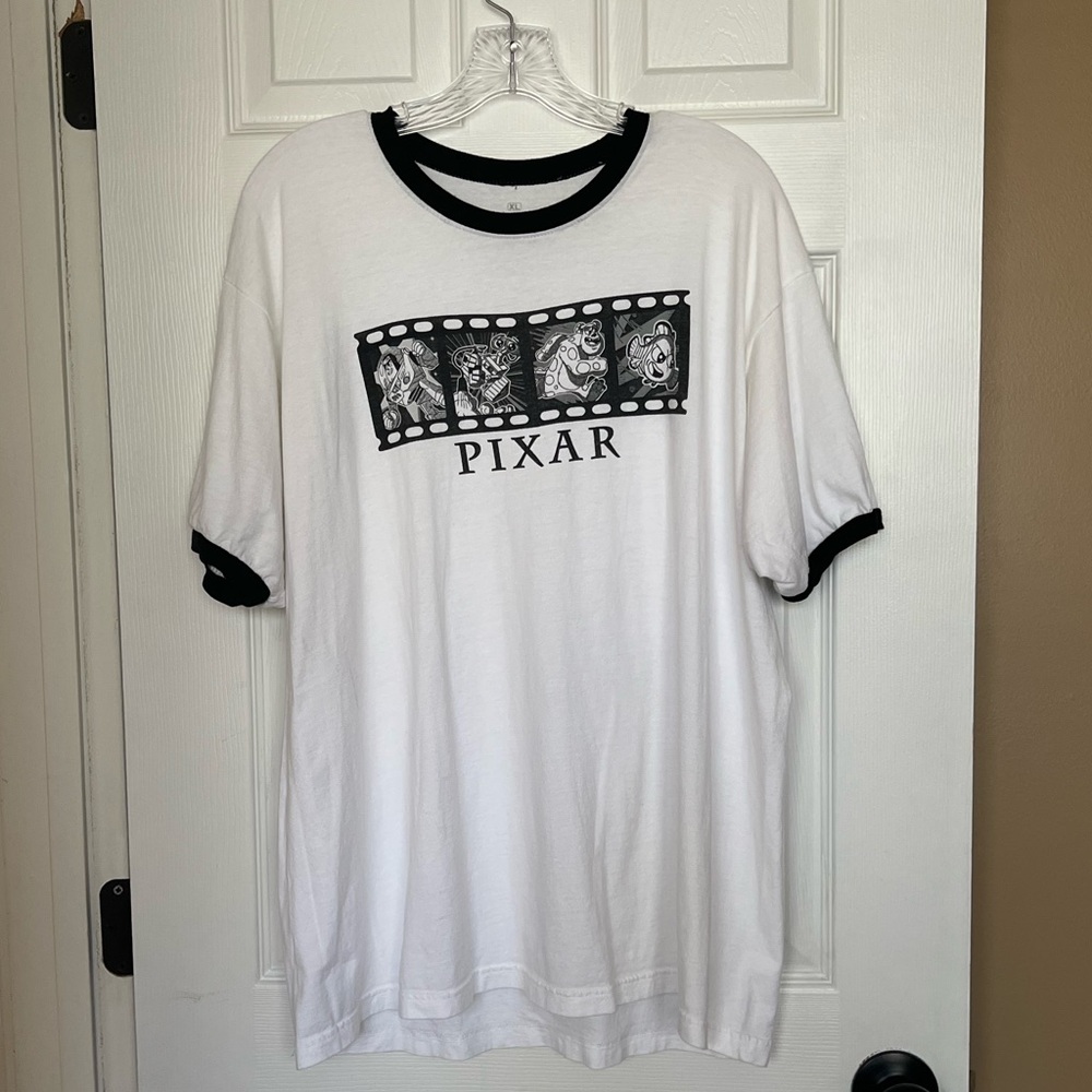 Disney Pixar Film Strip Ringer T-Shirt Size XL Short Sleeve